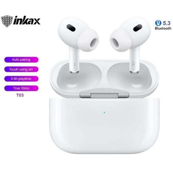 ÉCOUTEURS SANS FIL INKAX T03 BLUETOOTH - BLANC