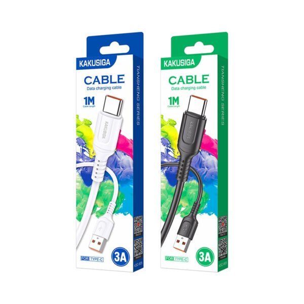 CÂBLE DE CHARGE KAKUSIGA  (USB-C)  3A BLANC