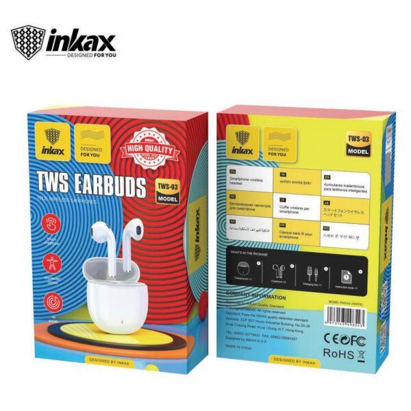 ÉCOUTEURS SANS FIL INKAX TWS-08 – BLANC