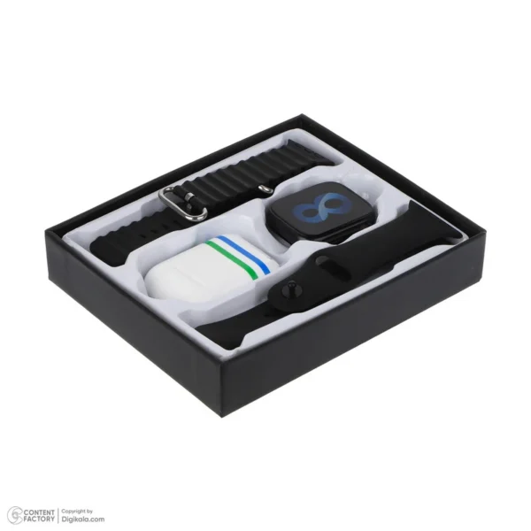 COFFRET T55 Ultra Max Ecouteur Sans Fil + Smart Watch + 2 Bracelet – Noir