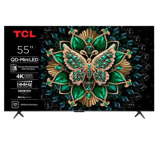 TV QLED - MINI LED TCL 55'' 55C6K UHD  Android Smart Noir + Récepteur intégré